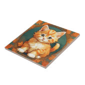 アルフォンスミュシャスタイルオレンジキャット タイル (側面)