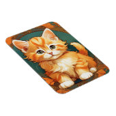 アルフォンスミュシャスタイルオレンジキャット マグネット (右側)