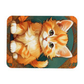 アルフォンスミュシャスタイルオレンジキャット マグネット (横)