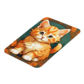 アルフォンスミュシャスタイルオレンジキャット マグネット (左側)