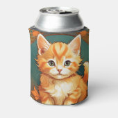 アルフォンスミュシャスタイルオレンジキャット 缶クーラー (缶裏面)