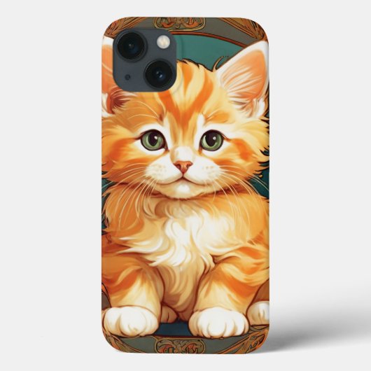 アルフォンスミュシャスタイルオレンジキャット Case-Mate iPhoneケース (裏面)