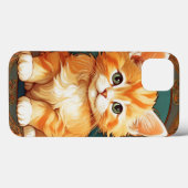 アルフォンスミュシャスタイルオレンジキャット Case-Mate iPhoneケース (裏面 (横))