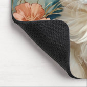 アルフォンスミュシャスタイルホワイトキャット マウスパッド (コーナー)