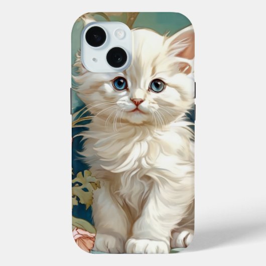 アルフォンスミュシャスタイルホワイトキャット Case-Mate iPhoneケース (裏面)