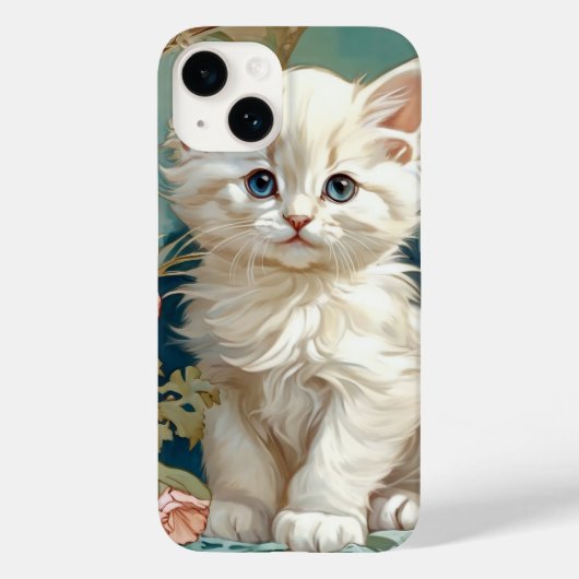 アルフォンスミュシャスタイルホワイトキャット Case-Mate iPhoneケース (裏面)