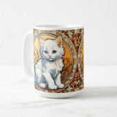 アルフォンスミュシャスタイル猫 コーヒーマグカップ (正面左)