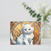 アルフォンスミュシャスタイル猫 シーズンポストカード (スタンド正面)