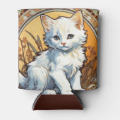 アルフォンスミュシャスタイル猫 缶クーラー (正面)