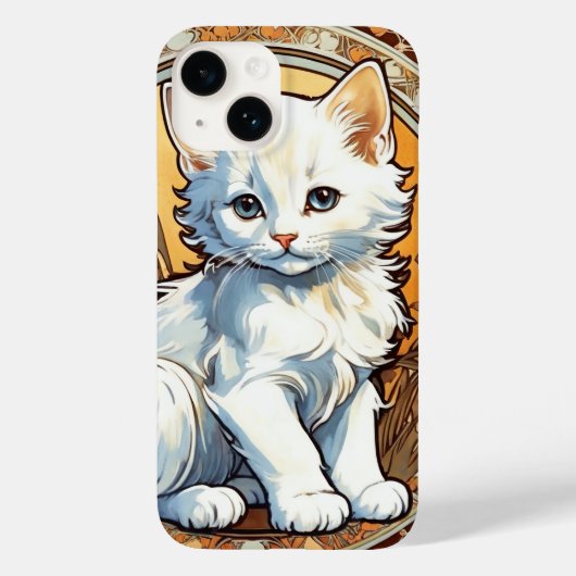 アルフォンスミュシャスタイル猫 Case-Mate iPhoneケース (裏面)