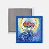 アルフォンスミュシャスポフキャットフラワームーンマグネット マグネット (正面/裏面)