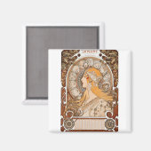 アルフォンスミュシャゾディアケまたはラプルーム マグネット (正面/裏面)