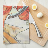 アルフォンスミュシャダンスヴィンテージアールヌーボー絵画ズ キッチンタオル (四つ折り)