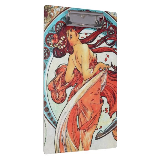 アルフォンスミュシャダンスヴィンテージアールヌーボー絵画ズ クリップボード (右)