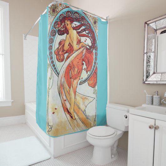 アルフォンスミュシャダンスヴィンテージアールヌーボー絵画ズ シャワーカーテン (インサイチュ)