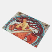 アルフォンスミュシャダンスヴィンテージアールヌーボー絵画ズ ドアマット (アングル)