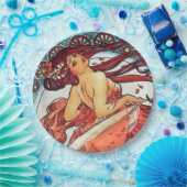 アルフォンスミュシャダンスヴィンテージアールヌーボー絵画ズ ペーパープレート (パーティー)