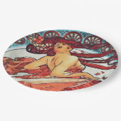アルフォンスミュシャダンスヴィンテージアールヌーボー絵画ズ ペーパープレート (アングル)