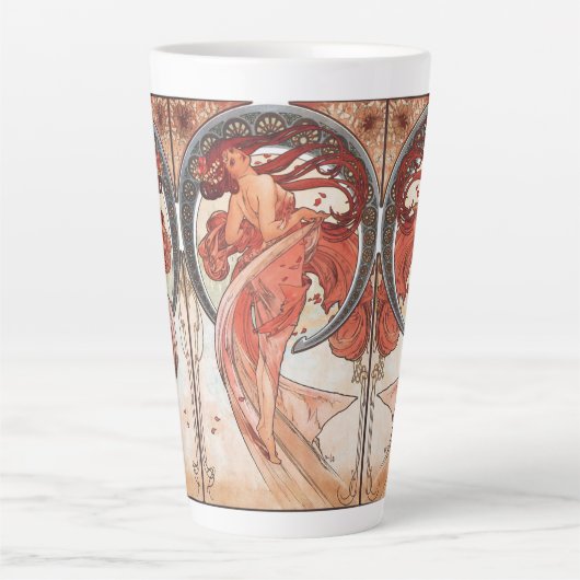 アルフォンスミュシャダンス1898アールヌーボーヴィンテージ カフェラテマグ (正面)