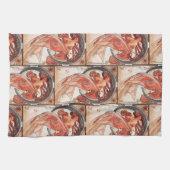 アルフォンスミュシャダンス1898アールヌーボーヴィンテージ キッチンタオル (横)