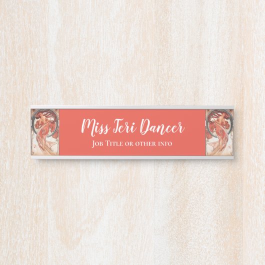 アルフォンスミュシャダンス1898アールヌーボーヴィンテージ サインプレート (正面)