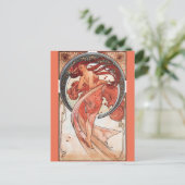 アルフォンスミュシャダンス1898アールヌーボーヴィンテージ ポストカード (スタンド正面)