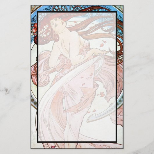 アルフォンスミュシャダンス 便箋 (正面)