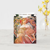 アルフォンスミュシャデイドリームフローラヴィンテージアールヌーボー カード (黄色い花)