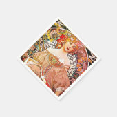 アルフォンスミュシャデイドリームフローラヴィンテージアールヌーボー スタンダードカクテルナプキン (角)