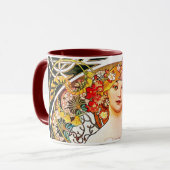 アルフォンスミュシャデイドリームフローラヴィンテージアールヌーボー マグカップ (正面左)