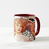 アルフォンスミュシャデイドリームフローラヴィンテージアールヌーボー マグカップ (正面右)