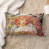 アルフォンスミュシャデイドリームフローラヴィンテージアールヌーボー ランバークッション (ブランケット)