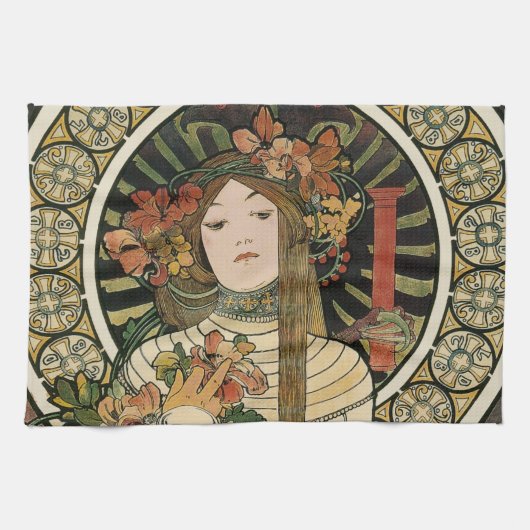 アルフォンスミュシャトラピスチン新しい キッチンタオル (横)