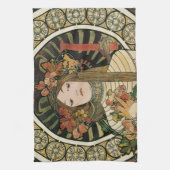 アルフォンスミュシャトラピスチン新しい キッチンタオル (縦)