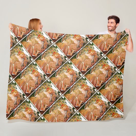 アルフォンスミュシャドリーミング(Reverie) フリースブランケット (インサイチュ)