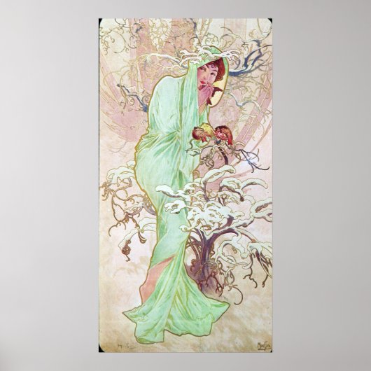 アルフォンスミュシャハイバー/冬， 1896 ポスター (正面)