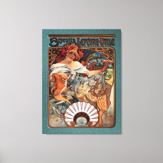 アルフォンスミュシャビスケットLefevre-Utile Speckled From キャンバスプリント (正面)