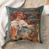 アルフォンスミュシャビスケットLefevre-Utile Speckled From クッション (ブランケット)