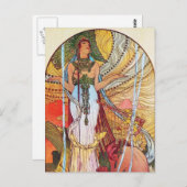 アルフォンスミュシャピーコックアート ポストカード (正面/裏面)