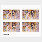 アルフォンスミュシャフォーシーズンステッカー 長方形シール (シート)