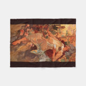 アルフォンスミュシャフォーシーズンズ秋 フリースブランケット (正面(横))