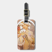 アルフォンスミュシャフラワー ラゲッジタグ (正面縦)