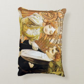 アルフォンスミュシャフリートヴィンテージロマンチックアールヌーボー アクセントクッション (裏面(縦))