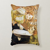 アルフォンスミュシャフリートヴィンテージロマンチックアールヌーボー アクセントクッション (正面(垂直))
