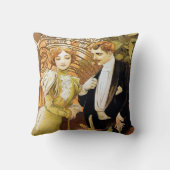 アルフォンスミュシャフリートヴィンテージロマンチックアールヌーボー クッション (裏面)