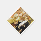 アルフォンスミュシャフリートヴィンテージロマンチックアールヌーボー スタンダードカクテルナプキン (角)