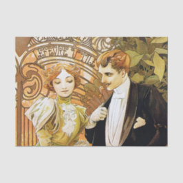 アルフォンスミュシャフリートヴィンテージロマンチックアールヌーボー 薄葉紙