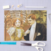 アルフォンスミュシャフリートヴィンテージロマンチックアールヌーボー 薄葉紙 (クラフト)