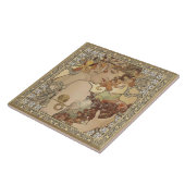 アルフォンスミュシャフルーツアールヌーボーヴィンテージ タイル (側面)