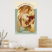 アルフォンスミュシャフルーツキッチン/繁栄ビジネス ポスター (キッチン)